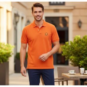 Chaps Ralph Lauren Polo Golf Shirt Vintage Orange Pullover Mens Size XL